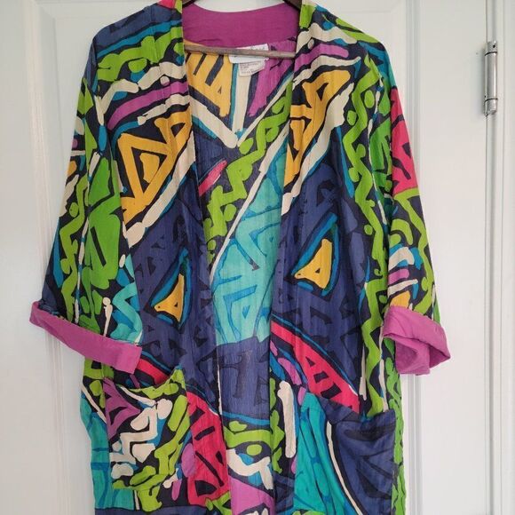 Vintage Stewart Sport silk  top cardigan size S,M.L - Picture 1 of 7